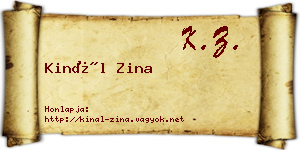 Kinál Zina névjegykártya
